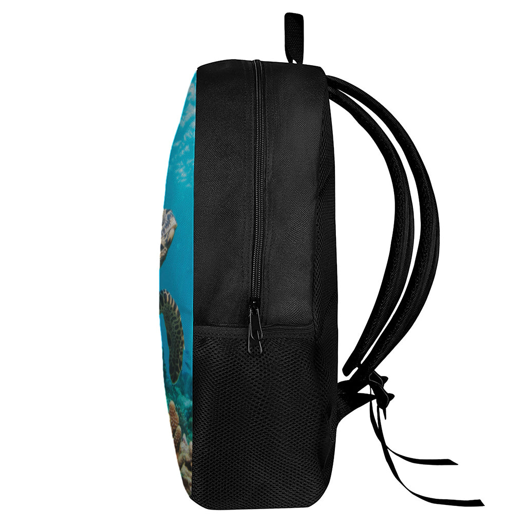 Sea Turtle Underwater Print 17 Inch Backpack
