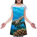 Sea Turtle Underwater Print Adjustable Apron