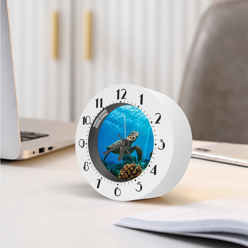 Sea Turtle Underwater Print Alarm Clock