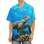 Sea Turtle Underwater Print Aloha Shirt