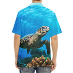 Sea Turtle Underwater Print Aloha Shirt