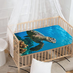 Sea Turtle Underwater Print Baby Crib Sheet