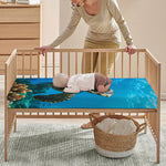 Sea Turtle Underwater Print Baby Crib Sheet