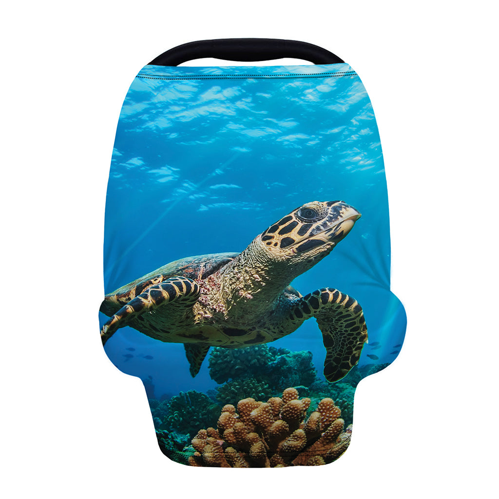 Sea Turtle Underwater Print Baby Seat Cover