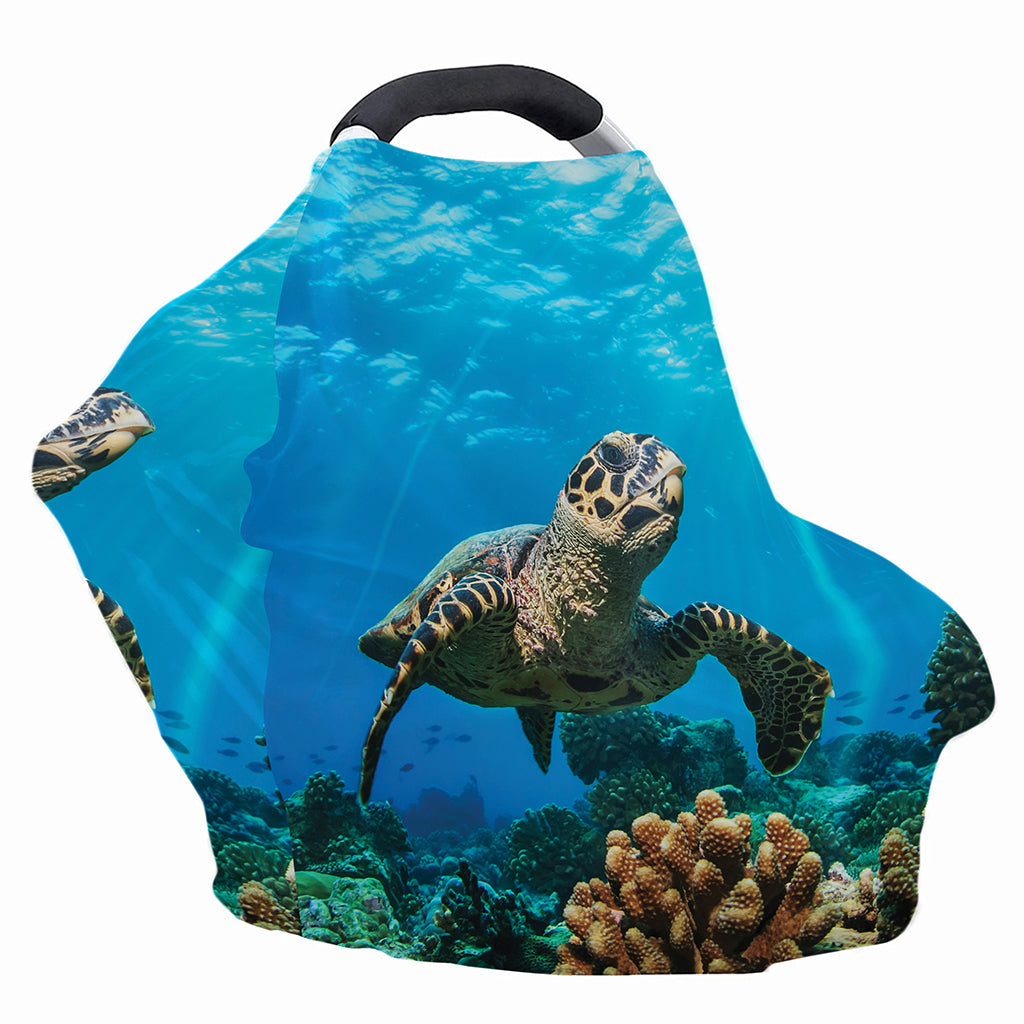 Sea Turtle Underwater Print Baby Seat Cover