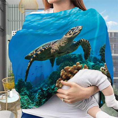 Sea Turtle Underwater Print Baby Seat Cover