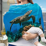 Sea Turtle Underwater Print Baby Seat Cover