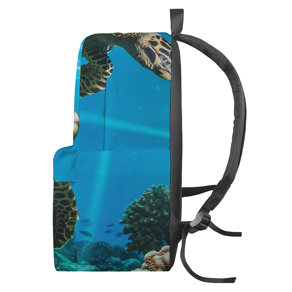 Sea Turtle Underwater Print Backpack