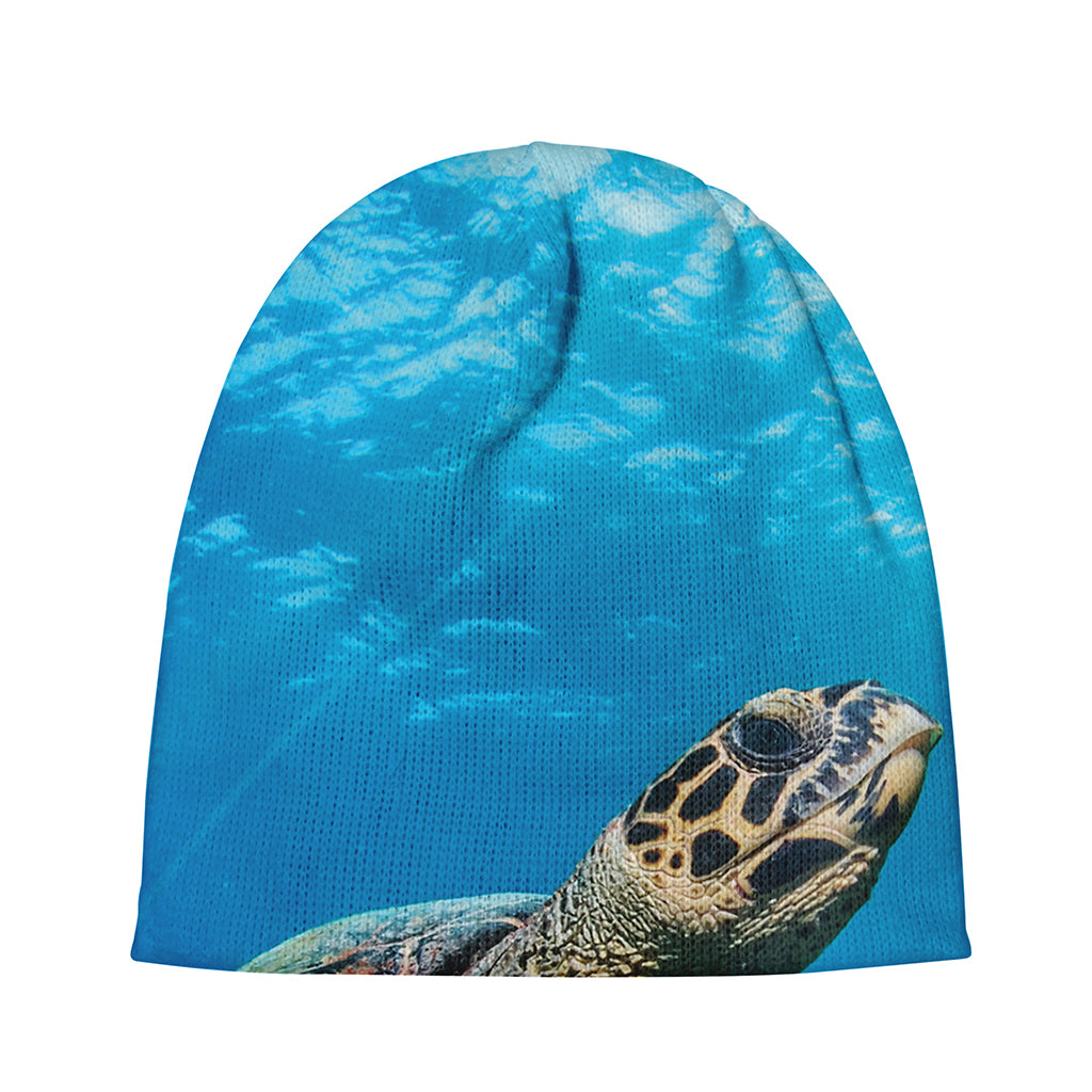 Sea Turtle Underwater Print Beanie