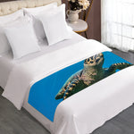 Sea Turtle Underwater Print Bed Runner