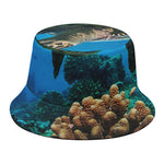 Sea Turtle Underwater Print Bucket Hat
