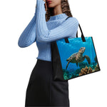 Sea Turtle Underwater Print Canvas Tote Bag