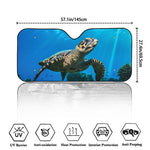 Sea Turtle Underwater Print Car Windshield Sun Shade