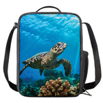 Sea Turtle Underwater Print Crossbody Lunch Bag