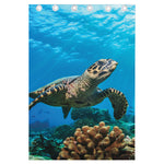 Sea Turtle Underwater Print Curtain