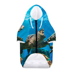 Sea Turtle Underwater Print Dog Zip Up Hoodie