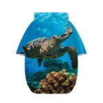 Sea Turtle Underwater Print Dog Zip Up Hoodie