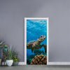 Sea Turtle Underwater Print Door Sticker