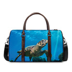Sea Turtle Underwater Print Duffle Bag