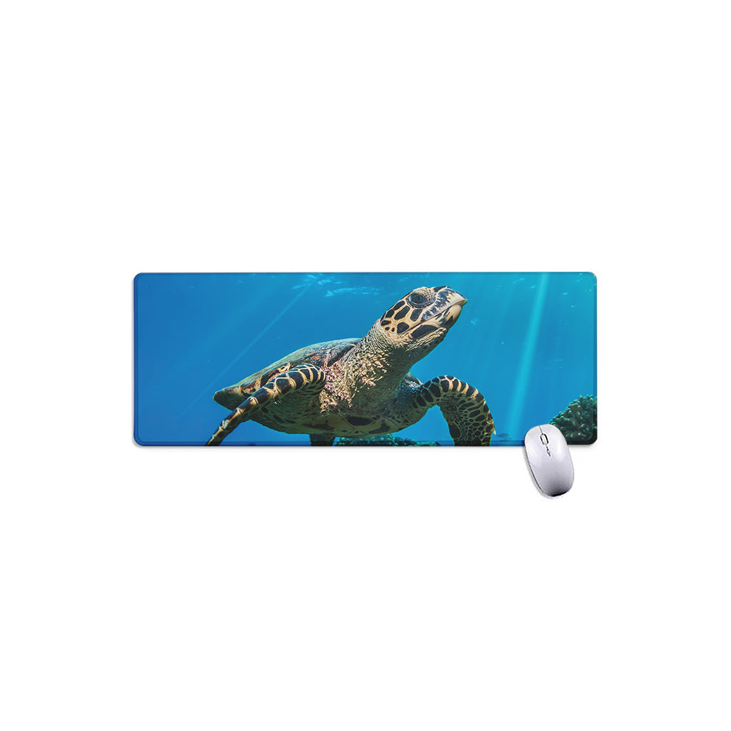Sea Turtle Underwater Print Extended Mouse Pad