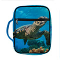 Sea Turtle Underwater Print Front Pocket Bible Bag