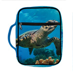 Sea Turtle Underwater Print Front Pocket Bible Bag