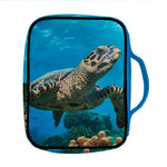 Sea Turtle Underwater Print Front Pocket Bible Bag