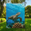 Sea Turtle Underwater Print Garden Flag