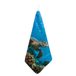 Sea Turtle Underwater Print Hand Towel