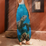 Sea Turtle Underwater Print Harem Pants
