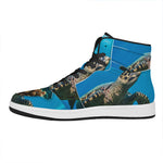 Sea Turtle Underwater Print High Top Leather Sneakers