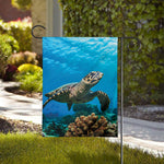 Sea Turtle Underwater Print House Flag