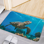 Sea Turtle Underwater Print Indoor Door Mat