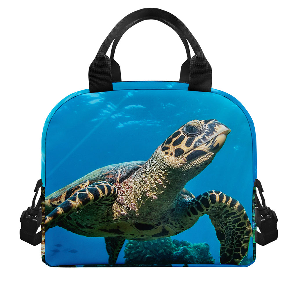 Sea Turtle Underwater Print Insulated Lunch Bag