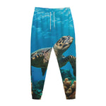 Sea Turtle Underwater Print Jogger Pants
