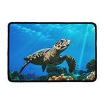Sea Turtle Underwater Print Kitchen Mat