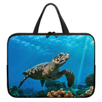 Sea Turtle Underwater Print Laptop Sleeve With Handle