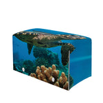 Sea Turtle Underwater Print Leather Tissue Box Cover