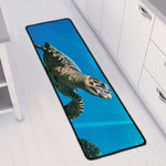 Sea Turtle Underwater Print Long Kitchen Mat