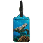 Sea Turtle Underwater Print Luggage Tag