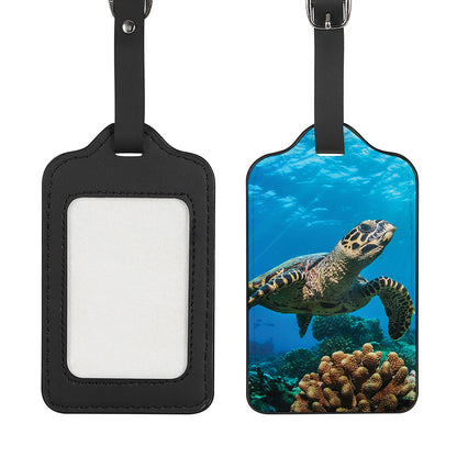 Sea Turtle Underwater Print Luggage Tag