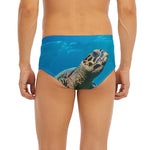 Sea Turtle Underwater Print Men's Briefs