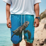 Sea Turtle Underwater Print Men's Cargo Shorts