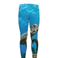 Sea Turtle Underwater Print Men's Leggings