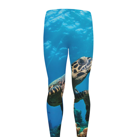 Sea Turtle Underwater Print Men's leggings