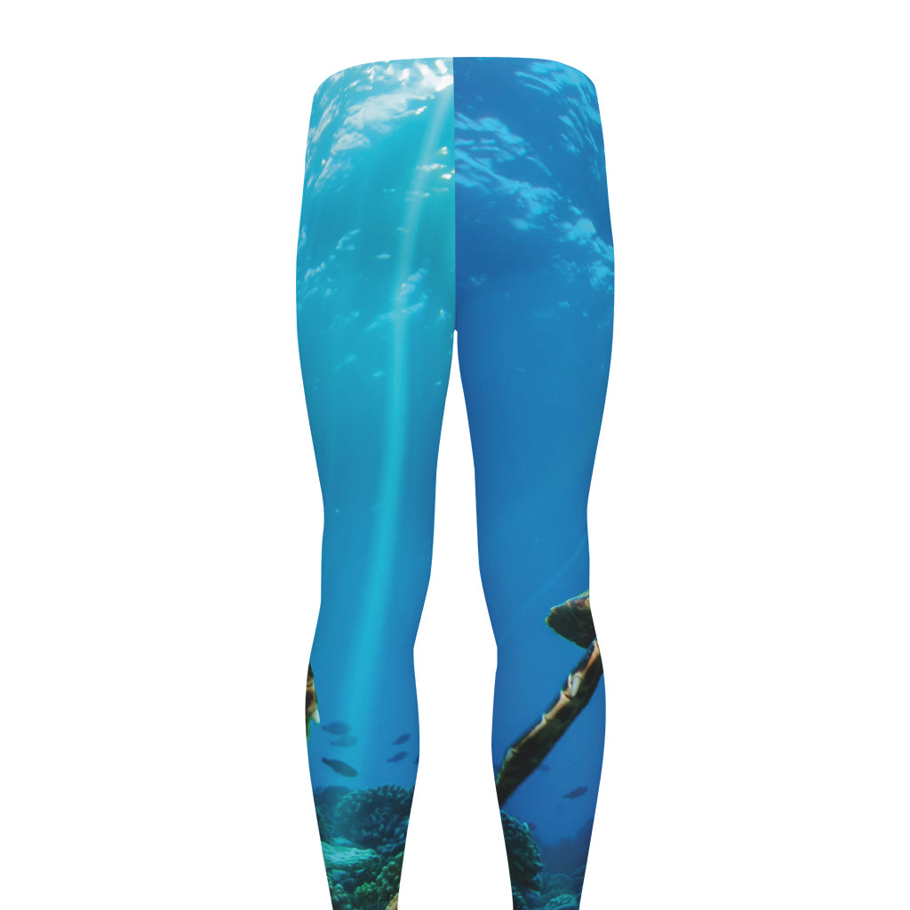 Sea Turtle Underwater Print Men's leggings