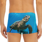 Sea Turtle Underwater Print Men's Short Boxer Briefs