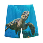 Sea Turtle Underwater Print Men's Sports Shorts