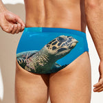 Sea Turtle Underwater Print Men's Swim Briefs
