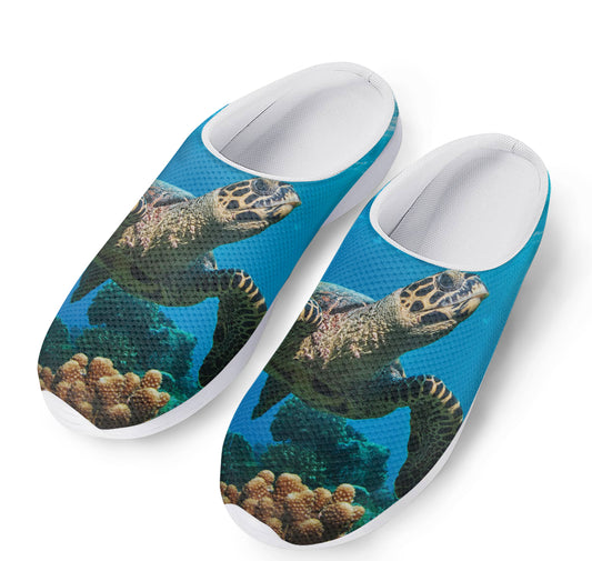 Sea Turtle Underwater Print Mesh Casual Shoes
